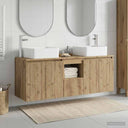vidaXL Badkamerkast set 3 st Wit 53 x 35 x 63 cm Bewerkt hout