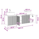 vidaXL Badkamerkast set 3 st Wit 49,5 x 44,5 x 65 cm Bewerkt hout