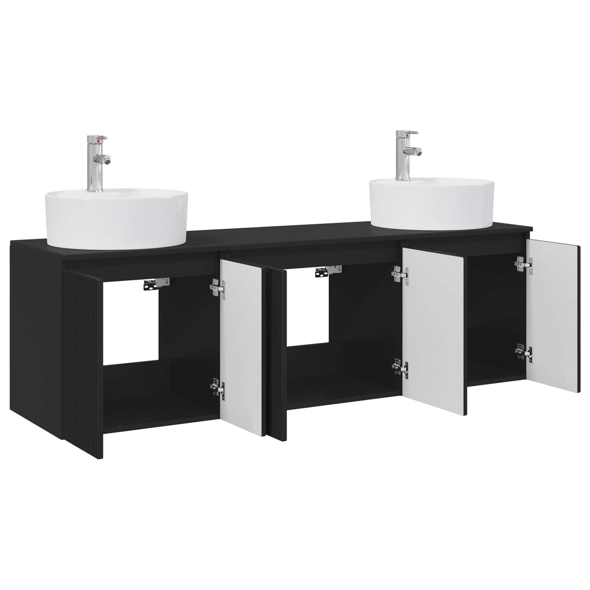 vidaXL Badkamerkast set 3 st Wit 49,5 x 44,5 x 65 cm Bewerkt hout