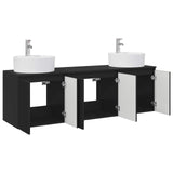 vidaXL Badkamerkast set 3 st Wit 49,5 x 44,5 x 65 cm Bewerkt hout