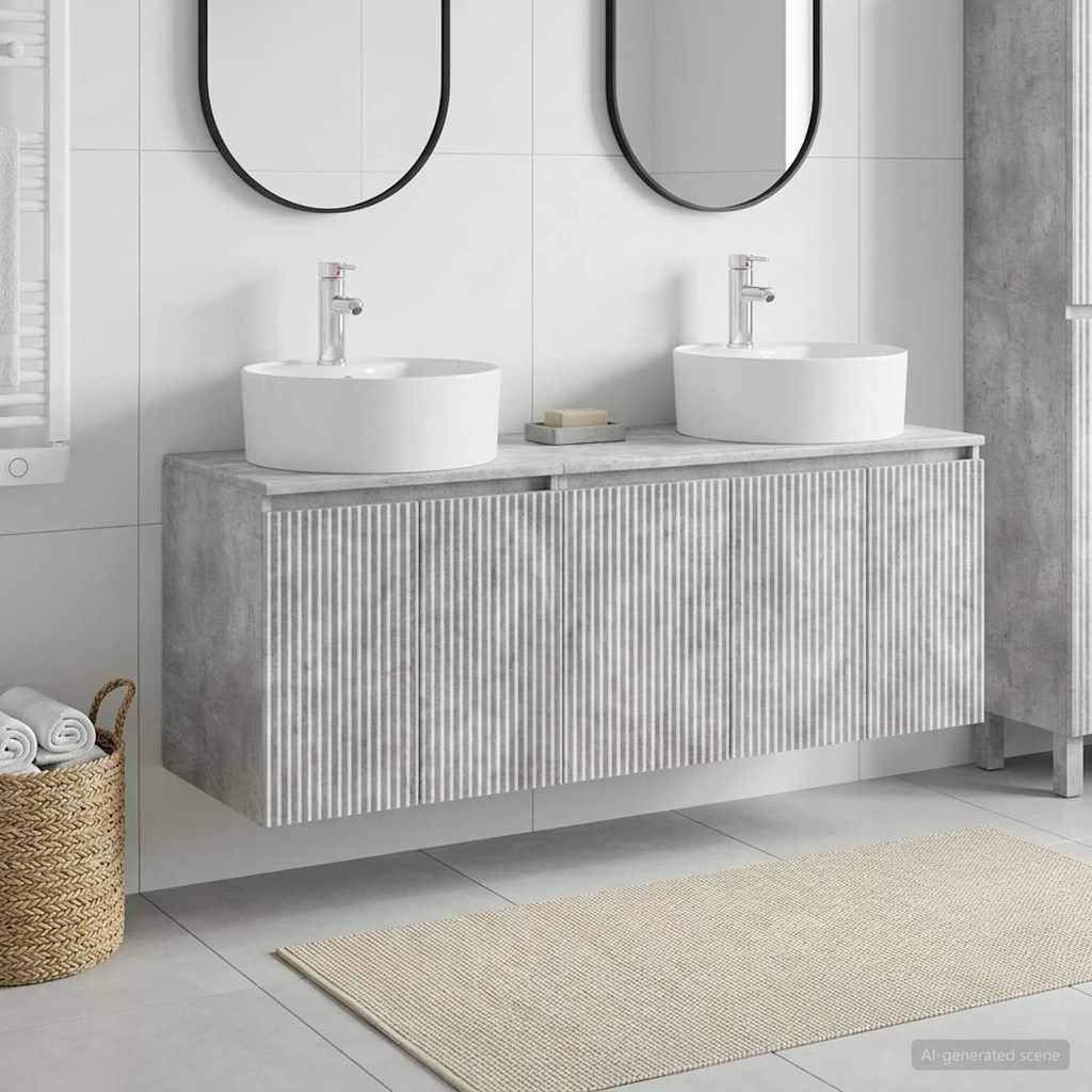 vidaXL Badkamerkast set 3 st Wit 49,5 x 44,5 x 65 cm Bewerkt hout