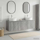 vidaXL Badkamerkast set 3 st Wit 49,5 x 44,5 x 65 cm Bewerkt hout