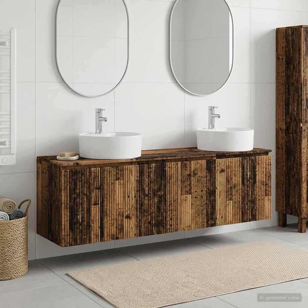 vidaXL Badkamerkast set 3 st Wit 49,5 x 44,5 x 65 cm Bewerkt hout