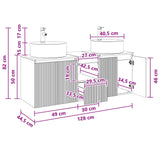 vidaXL Badkamerkast set 3 st Wit 49,5 x 44,5 x 65 cm Bewerkt hout