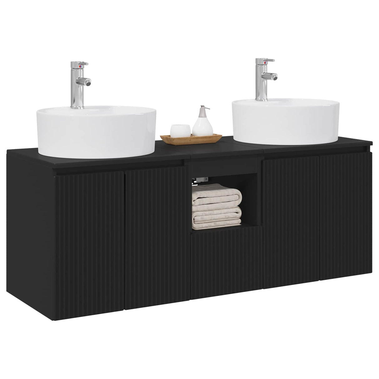 vidaXL Badkamerkast set 3 st Wit 49,5 x 44,5 x 65 cm Bewerkt hout