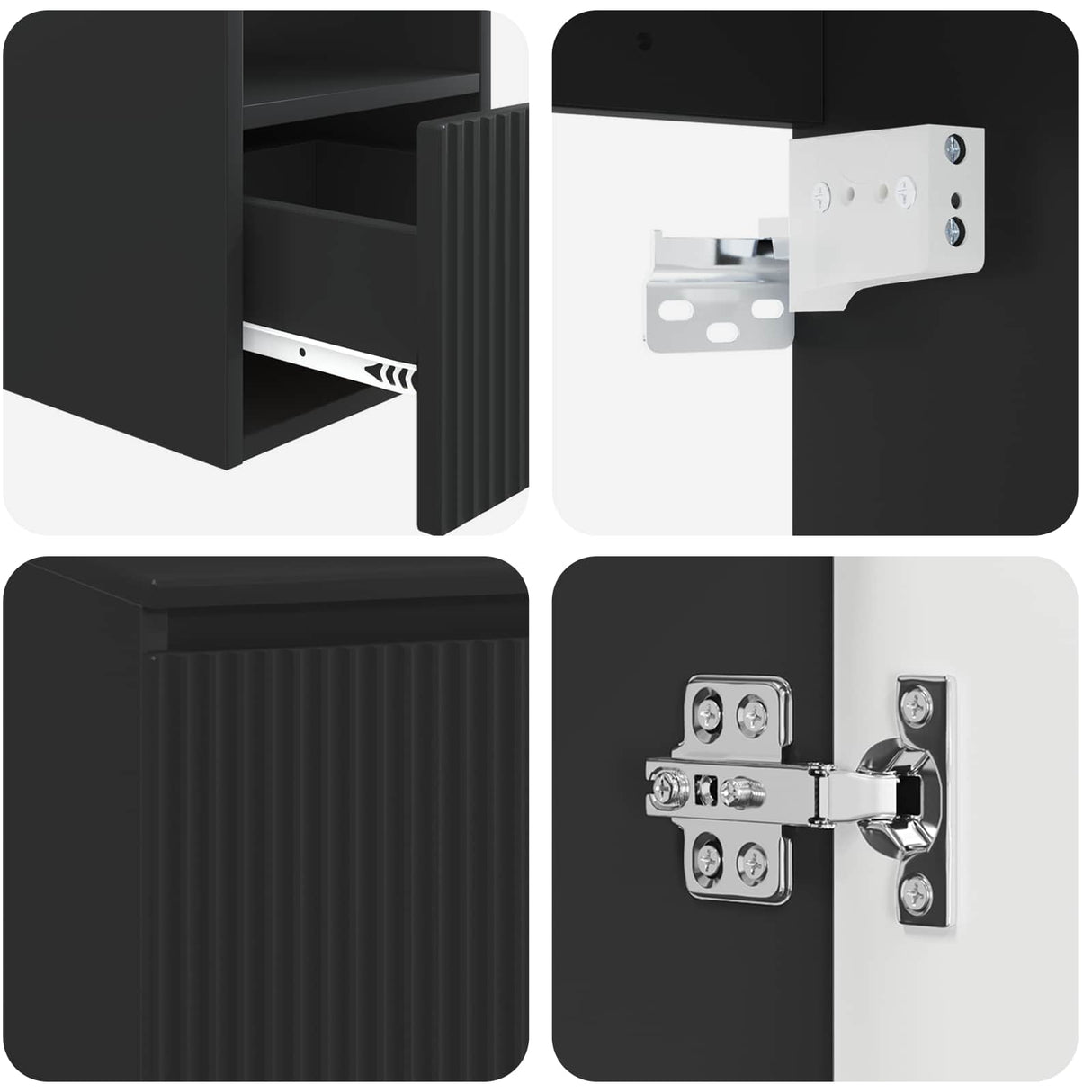 vidaXL Badkamerkast set 3 st Wit 49,5 x 44,5 x 65 cm Bewerkt hout