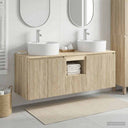 vidaXL Badkamerkast set 3 st Wit 49,5 x 44,5 x 65 cm Bewerkt hout