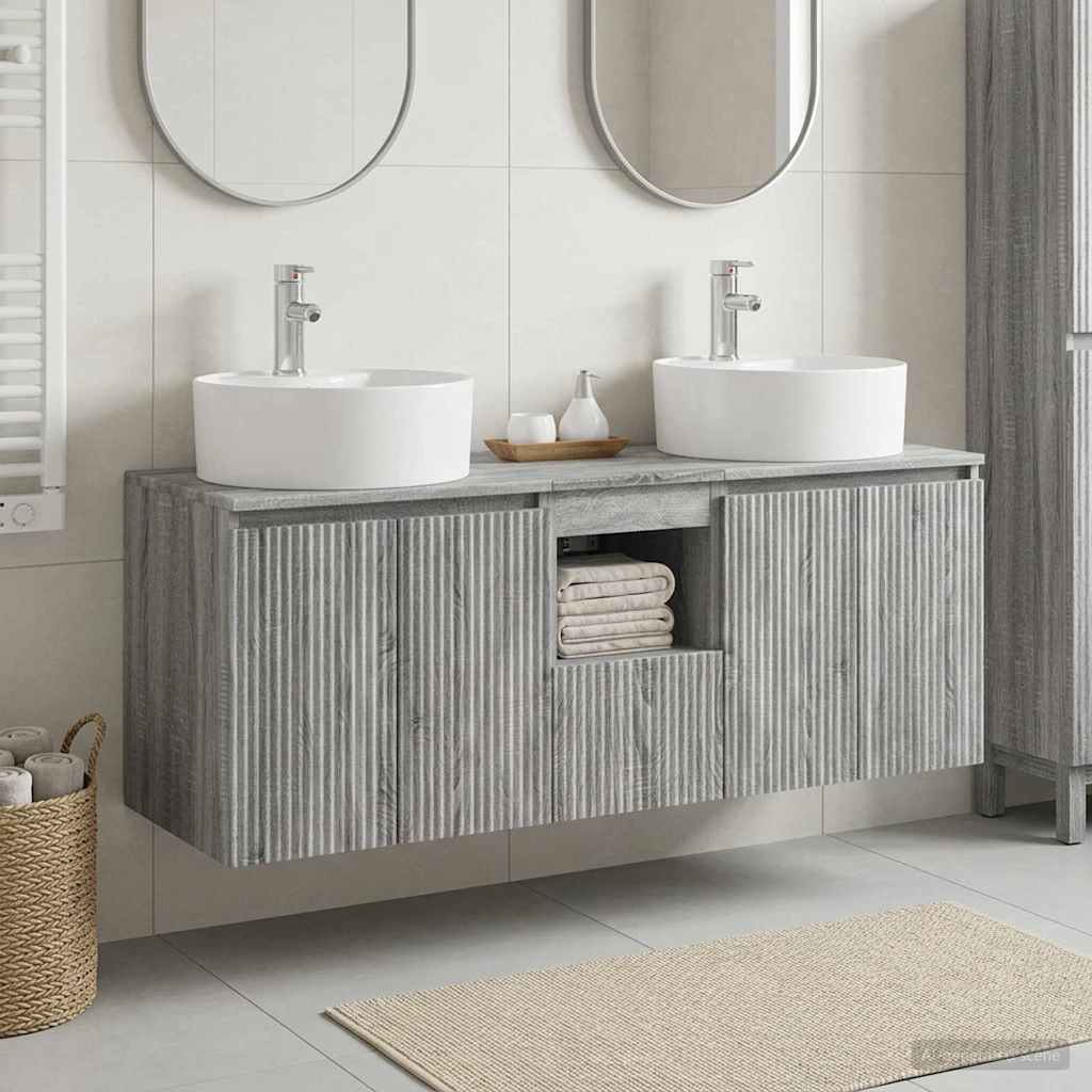 vidaXL Badkamerkast set 3 st Wit 49,5 x 44,5 x 65 cm Bewerkt hout