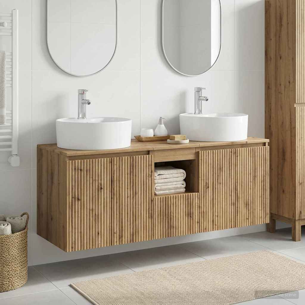 vidaXL Badkamerkast set 3 st Wit 49,5 x 44,5 x 65 cm Bewerkt hout