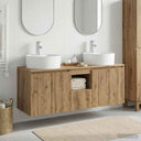 vidaXL Badkamerkast set 3 st Wit 49,5 x 44,5 x 65 cm Bewerkt hout