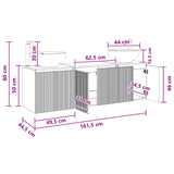 vidaXL Badkamerkast set 3 st Wit 49,5 x 44,5 x 65 cm Bewerkt hout