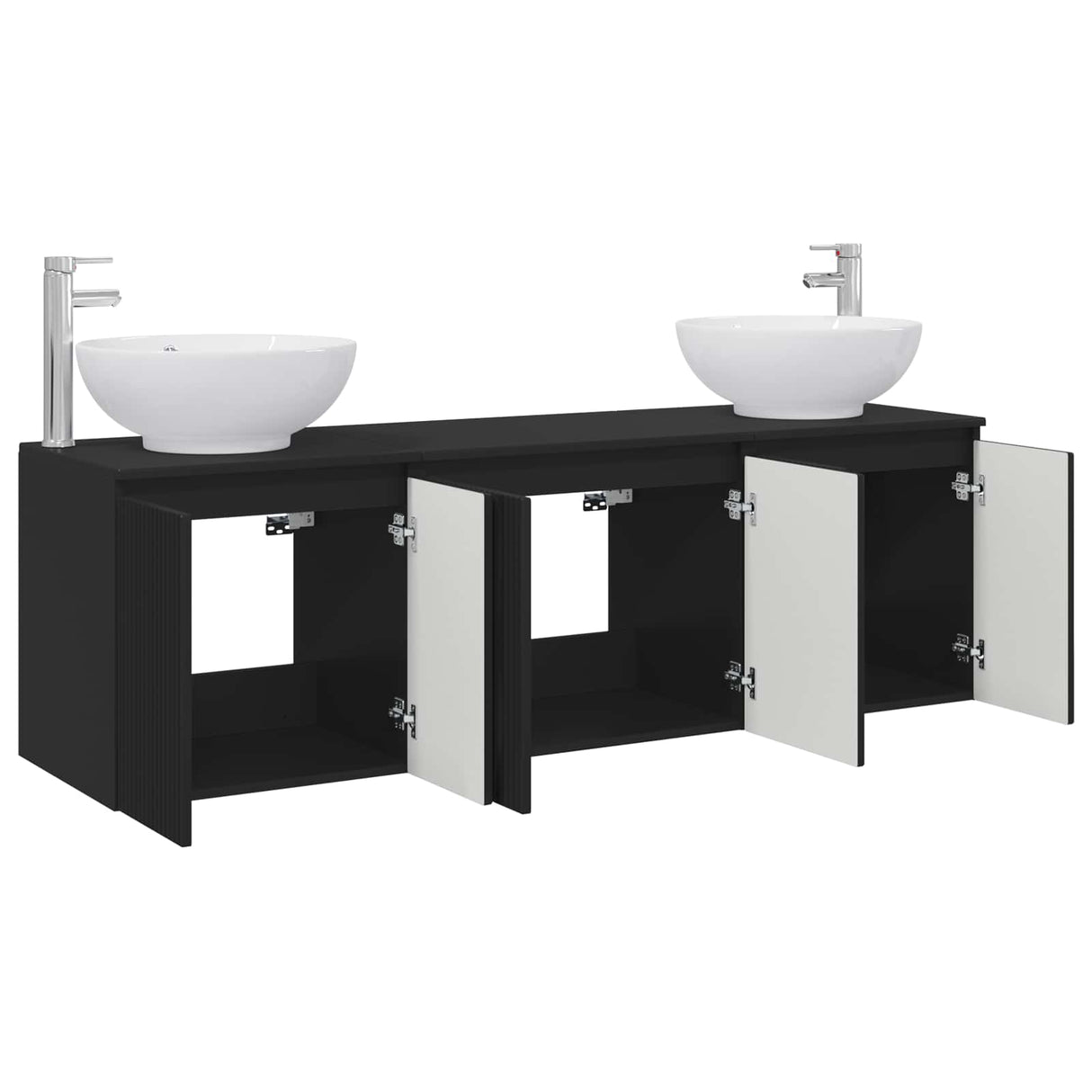 vidaXL Badkamerkast set 3 st Wit 49,5 x 44,5 x 65 cm Bewerkt hout