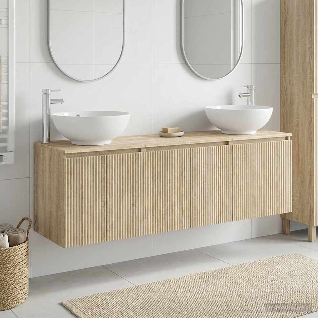 vidaXL Badkamerkast set 3 st Wit 49,5 x 44,5 x 65 cm Bewerkt hout