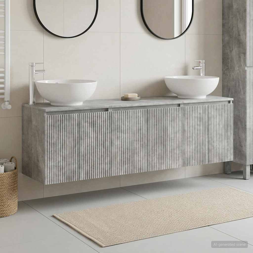 vidaXL Badkamerkast set 3 st Wit 49,5 x 44,5 x 65 cm Bewerkt hout