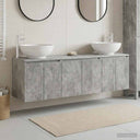 vidaXL Badkamerkast set 3 st Wit 49,5 x 44,5 x 65 cm Bewerkt hout