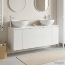 vidaXL Badkamerkast set 3 st Wit 49,5 x 44,5 x 65 cm Bewerkt hout