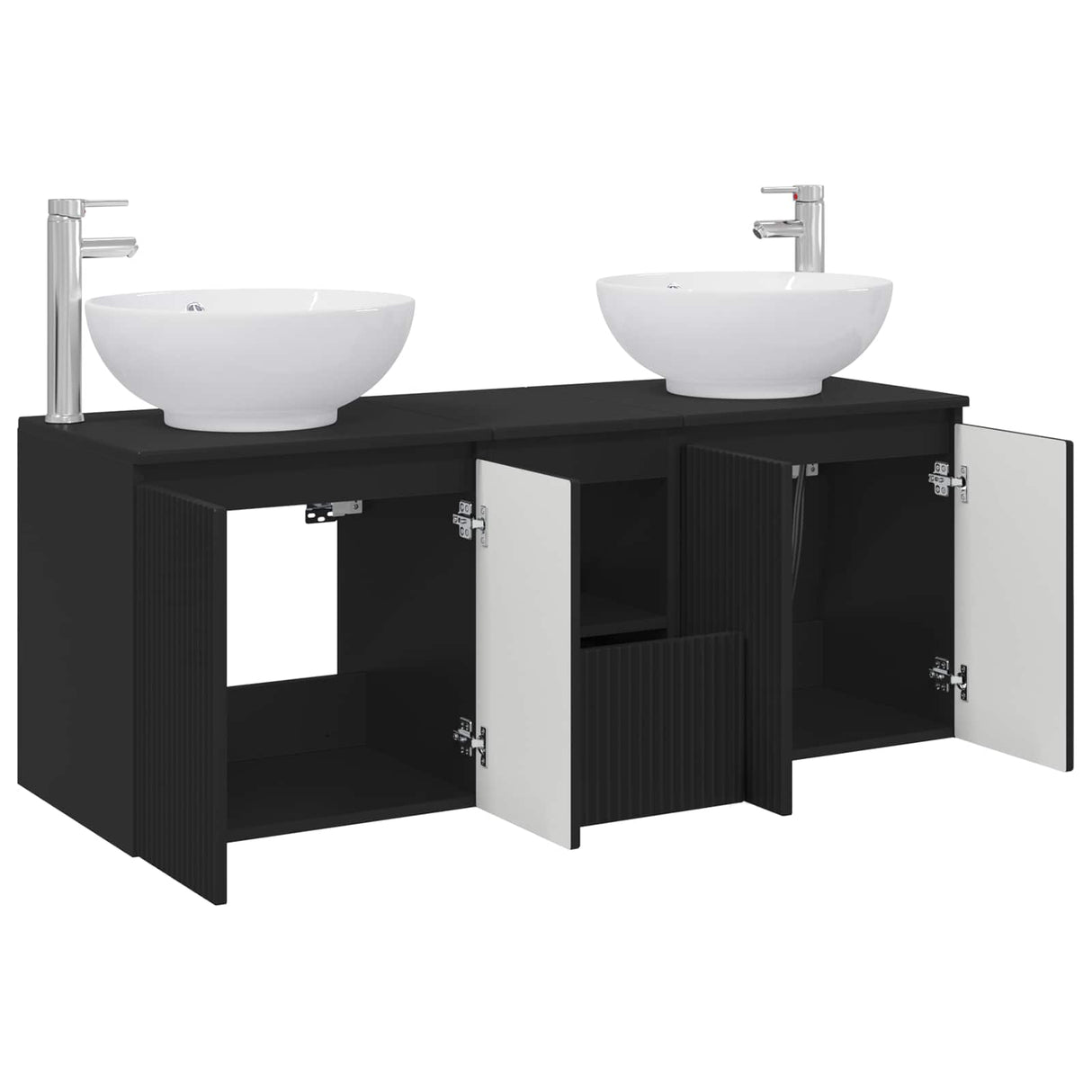 vidaXL Badkamerkast set 3 st Wit 49,5 x 44,5 x 65 cm Bewerkt hout