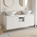vidaXL Badkamerkast set 3 st Wit 49,5 x 44,5 x 65 cm Bewerkt hout