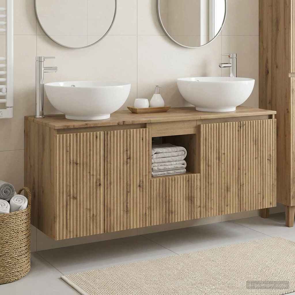 vidaXL Badkamerkast set 3 st Wit 49,5 x 44,5 x 65 cm Bewerkt hout