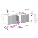 vidaXL Badkamerkast set 3 st Wit 49,5 x 44,5 x 66 cm Bewerkt hout