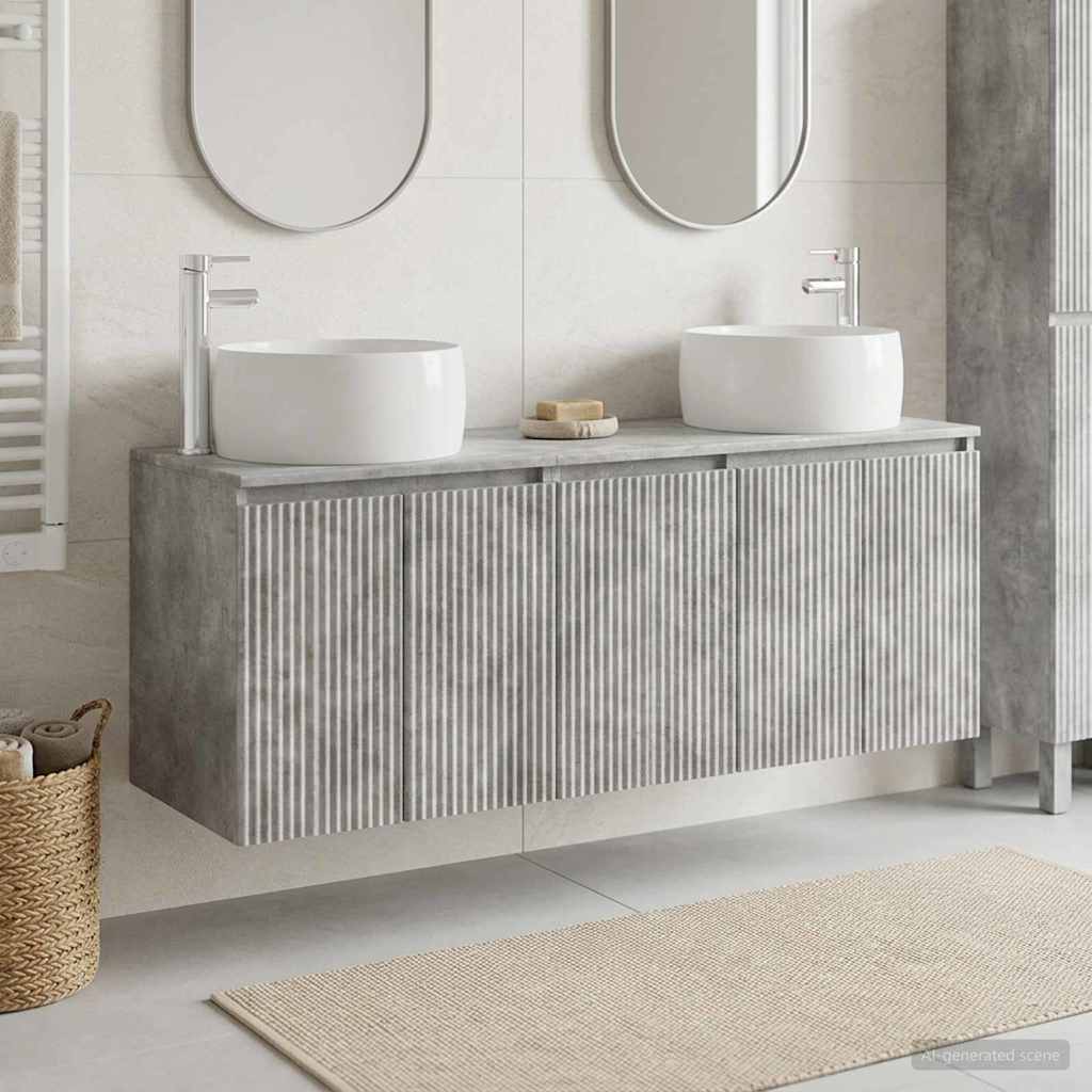 vidaXL Badkamerkast set 3 st Wit 49,5 x 44,5 x 66 cm Bewerkt hout