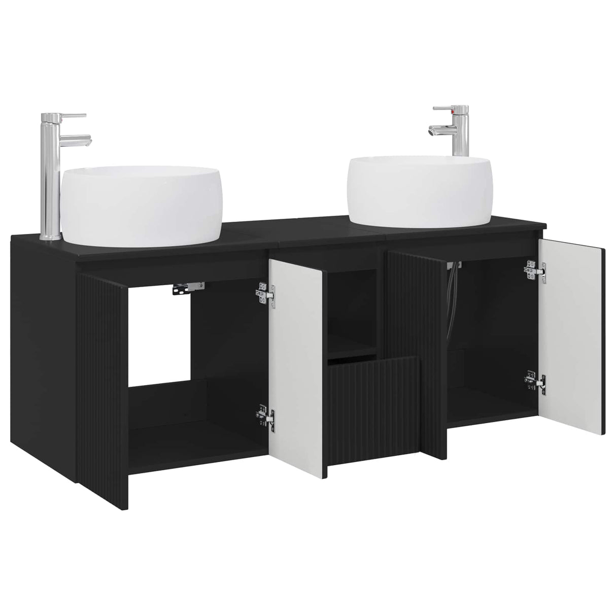 vidaXL Bathroom Cabinet Set 3 pcs White 49.5 x 44.5 x 66 cm Engineered Wood