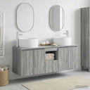 vidaXL Bathroom Cabinet Set 3 pcs White 49.5 x 44.5 x 66 cm Engineered Wood