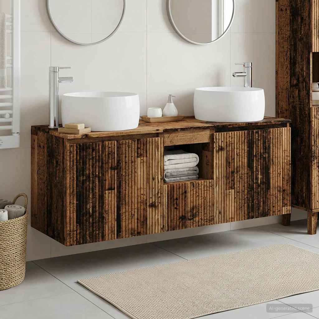vidaXL Bathroom Cabinet Set 3 pcs White 49.5 x 44.5 x 66 cm Engineered Wood