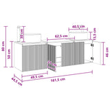 vidaXL Badkamerkast set 3 st Wit 49,5 x 44,5 x 65,5 cm Bewerkt hout