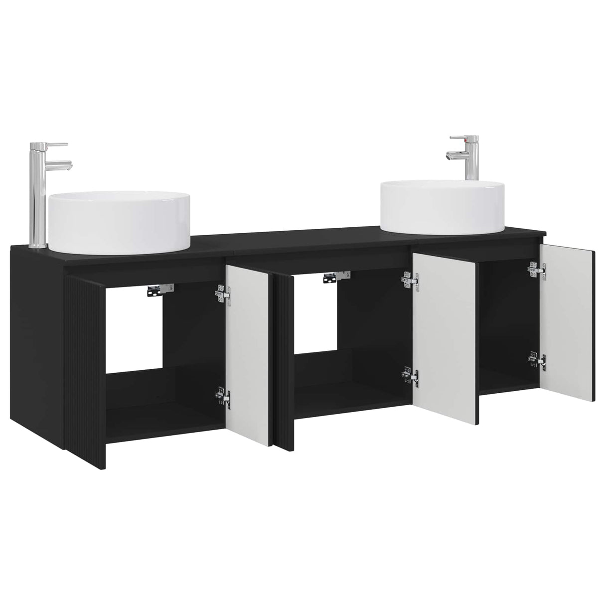 vidaXL Badkamerkast set 3 st Wit 49,5 x 44,5 x 65,5 cm Bewerkt hout