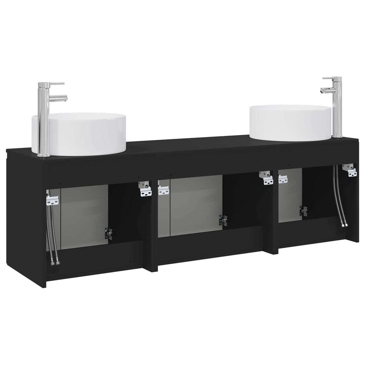 vidaXL Badkamerkast set 3 st Wit 49,5 x 44,5 x 65,5 cm Bewerkt hout