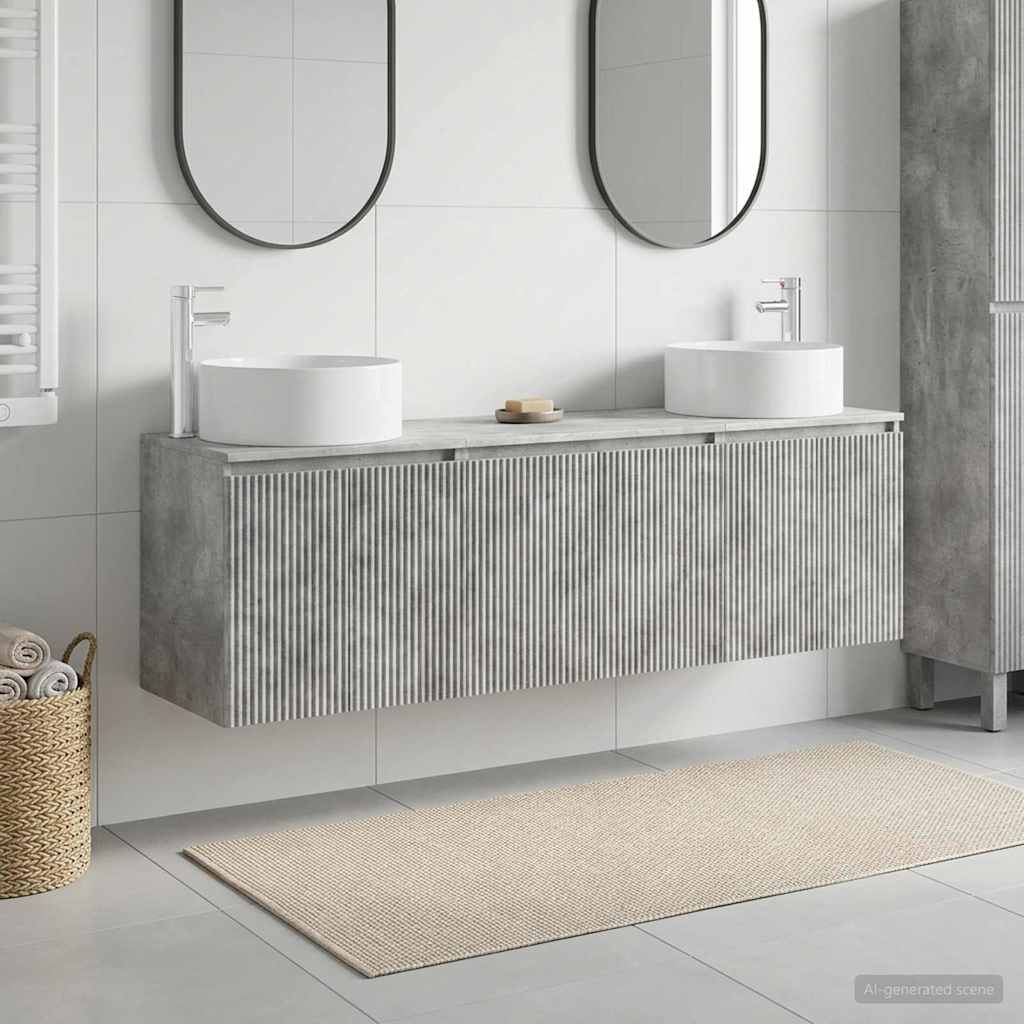 vidaXL Badkamerkast set 3 st Wit 49,5 x 44,5 x 65,5 cm Bewerkt hout