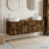 vidaXL Badkamerkast set 3 st Wit 49,5 x 44,5 x 65,5 cm Bewerkt hout