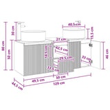 vidaXL Bathroom Cabinet Set 3 pcs White 49.5x44.5x65.5 cm Engineered Wood