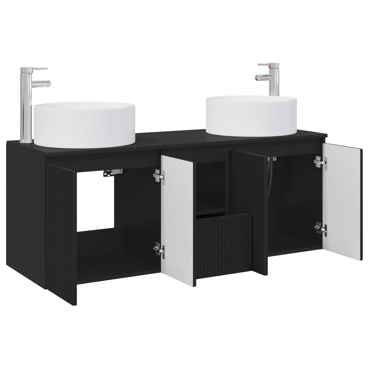 vidaXL Bathroom Cabinet Set 3 pcs White 49.5x44.5x65.5 cm Engineered Wood