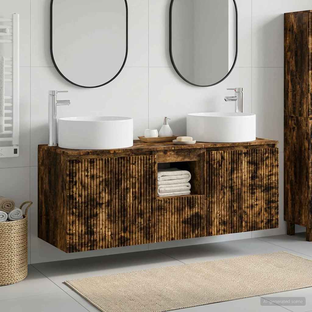 vidaXL Bathroom Cabinet Set 3 pcs White 49.5x44.5x65.5 cm Engineered Wood
