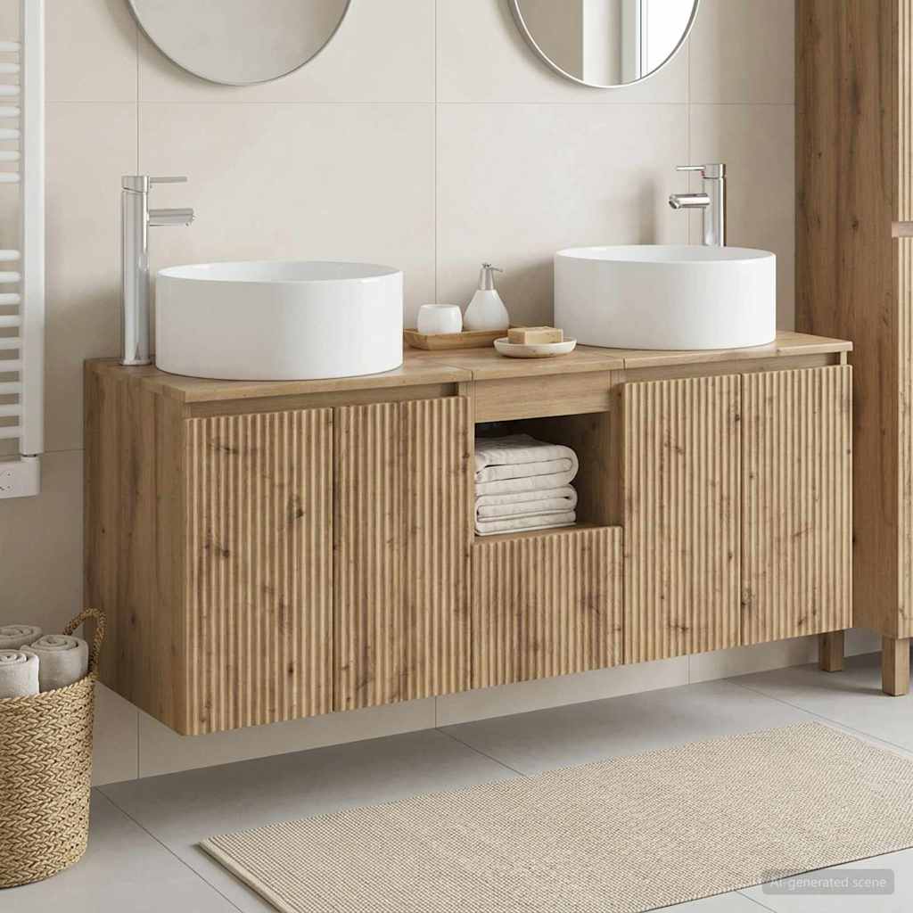 vidaXL Bathroom Cabinet Set 3 pcs White 49.5x44.5x65.5 cm Engineered Wood