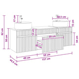 vidaXL Badkamerkast set 3 st Wit 49 x 44,5 x 65 cm Bewerkt hout