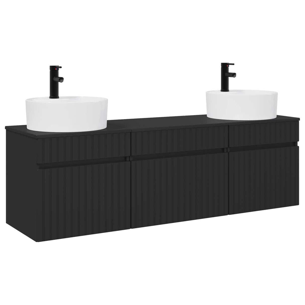 vidaXL Badkamerkast set 3 st Wit 49 x 44,5 x 65 cm Bewerkt hout