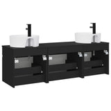 vidaXL Badkamerkast set 3 st Wit 49 x 44,5 x 65 cm Bewerkt hout