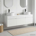 vidaXL Badkamerkast set 3 st Wit 49 x 44,5 x 65 cm Bewerkt hout