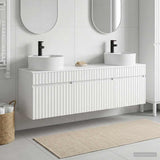 vidaXL Badkamerkast set 3 st Wit 49 x 44,5 x 65 cm Bewerkt hout