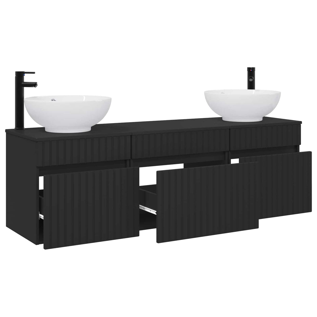 vidaXL Badkamerkast set 3 st Wit 49 x 44,5 x 66,5 cm Bewerkt hout