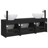 vidaXL Badkamerkast set 3 st Wit 49 x 44,5 x 66,5 cm Bewerkt hout