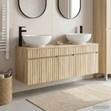 vidaXL Badkamerkast set 3 st Wit 49 x 44,5 x 66,5 cm Bewerkt hout