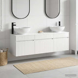 vidaXL Badkamerkast set 3 st Wit 49 x 44,5 x 66,5 cm Bewerkt hout