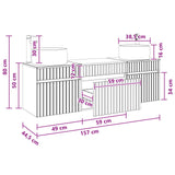 vidaXL Badkamerkast set 3 st Wit 49 x 44,5 x 66 cm Bewerkt hout