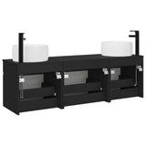 vidaXL Badkamerkast set 3 st Wit 49 x 44,5 x 66 cm Bewerkt hout