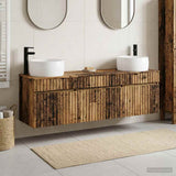 vidaXL Badkamerkast set 3 st Wit 49 x 44,5 x 66 cm Bewerkt hout