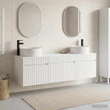 vidaXL Badkamerkast set 3 st Wit 49 x 44,5 x 65,5 cm Bewerkt hout